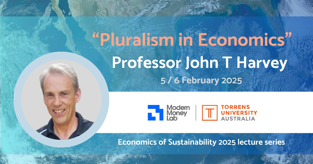 Our next event is a Q&amp;A on Pluralism in Economics with Professor John T. Harvey.
events.humanitix.com/economics-of-s…
John is one of the world’s leading Post-Keynesian economists, and can be found on YouTube under the pseudonym The Cowboy Economist.