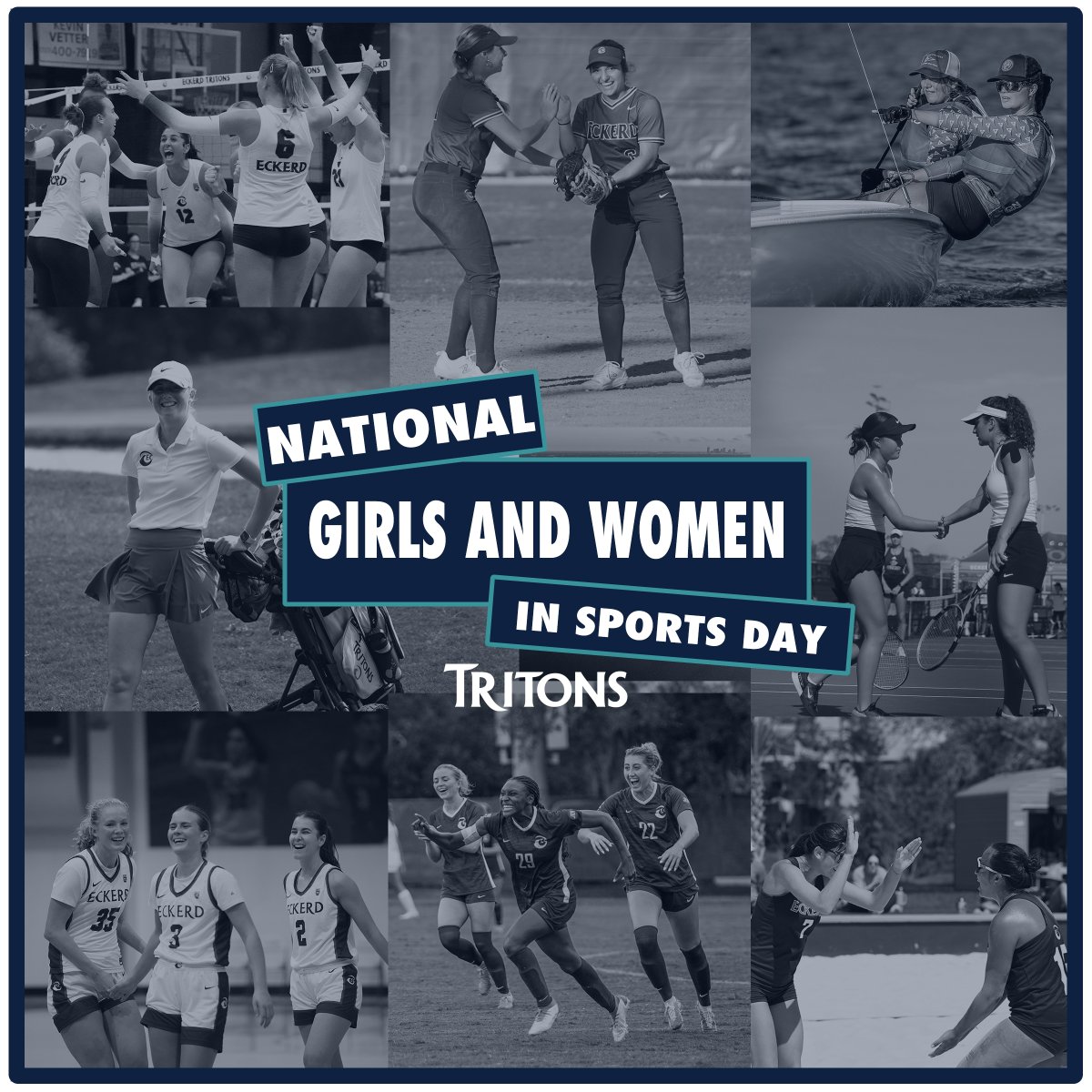 ECTritons's tweet photo. Inspired every day by our women’s leadership both on and off the field.  

Join us in celebrating National Girls and Women in Sports Day! 

⚽️🏀🥎🎾🏐⛳️⛵️

#CatchTheWave #NGWSD https://t.co/b0viyzOYp7