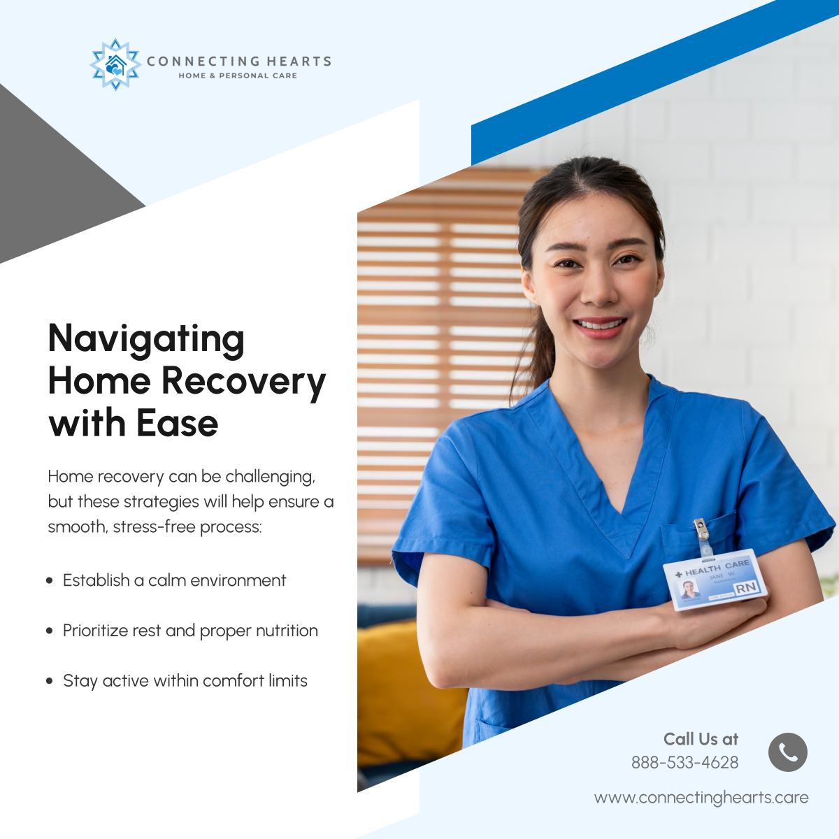 home_connecting's tweet photo. Transform home recovery into a peaceful and manageable experience. From setting the right atmosphere to maintaining health, we offer the support needed to ease the transition. Let’s create a stress-free recovery together.

#HomeRecovery #SeniorCare #ComfortAndCare #PasadenaCA https://t.co/IyToDzB9JA