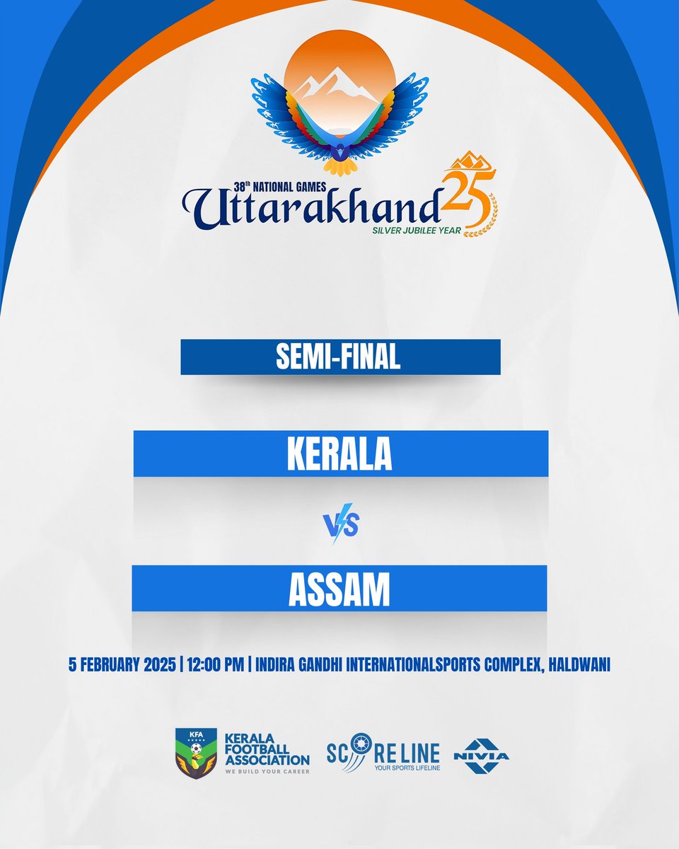 keralafa's tweet image. Semi-Final Showdown! 🏆

Our Kerala  takes on Assam in the National Games 2025 Semi-Final today! 💪⚽

One step away from the final—let’s fight for Glory!
Drop your predictions and support in the comments! ⬇️🔥

#NationalGames2024 #TeamKerala #RoadToFinal #KeralaFootball