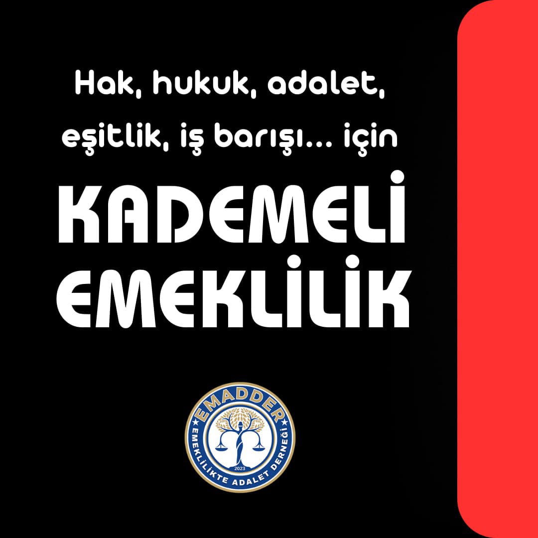 Günaydınlar 🗽
Allah'ın adaleti şaşmaz 
Kademeli emeklilik adalettir 
Geç gelen Adalet Adalet değildir 
Üzmeyin emekçileri

#KademeSeçimiBekliyor
<a href="/EmadDernegi/">EMEKLİLİKTE ADALET DERNEĞİ ⚖️</a> adaletsizliği çözmek için var