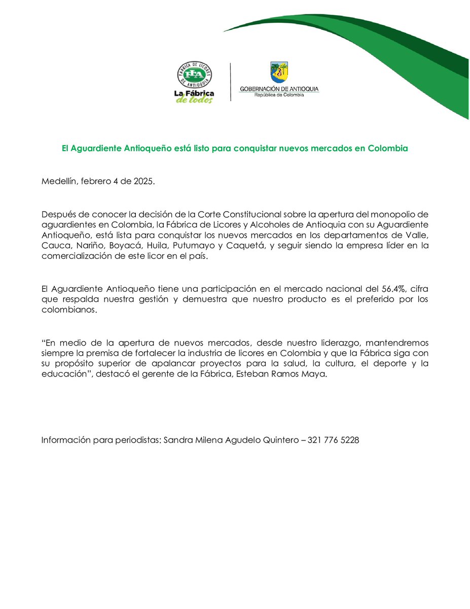 El Aguardiente Antioqueño está listo para conquistar nuevos mercados en Colombia.