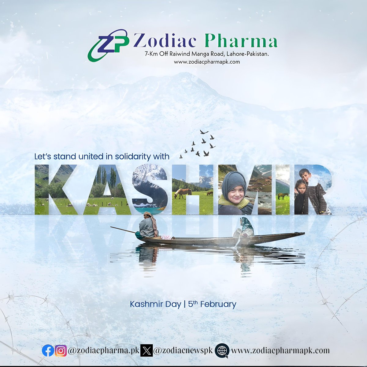 ZODIACNEWSPK's tweet photo. Standing united in solidarity for Kashmir's peace, justice, and freedom. 

#KashmirSolidarityDay #nutraceuticals #pharmaceutical #medicine #zodiacpharma https://t.co/ygearj9vvF