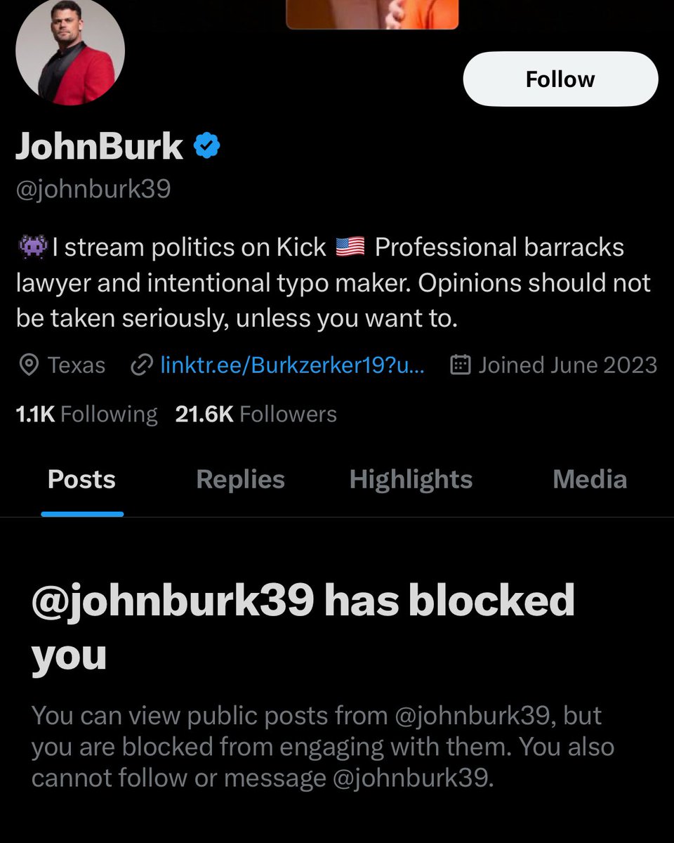 TheBermPit's tweet photo. Guess that’s a no from John Burk. We thought the offer to fight Scott for charity in his own state sanctioned by the Texas State Athletic Commission was fair.  He blocked us.  Zion Johnny is a PFC. https://t.co/Y0s1o47qOA