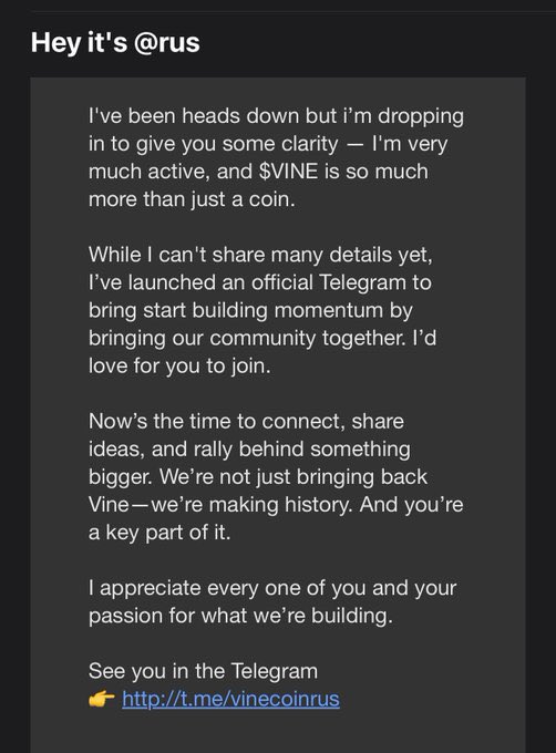 ChrisyFrmBLOCKS's tweet image. 🚨🟢 BREAKING #VINE NEWS 🟢🚨

@rus set up a TG and posted this video 

We are so fucking back you jeet biches 

Get the TG link from the main $VINE site at vineco.in

🧨🧨🧨🧨🧨🧨🧨🧨🧨🧨🧨🧨🧨