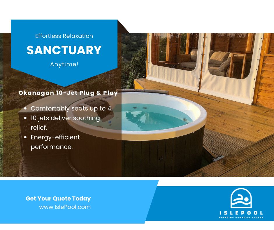The Okanagan 10-Jet Hot Tub is designed for effortless relaxation anytime! 💦✨ Seats up to 4, features 10 soothing jets, and is energy-efficient for the perfect escape.

⚡ LIMITED STOCK – Get a FREE quote now! ⚡

#BringingParadiseCloser #HotTubLuxury