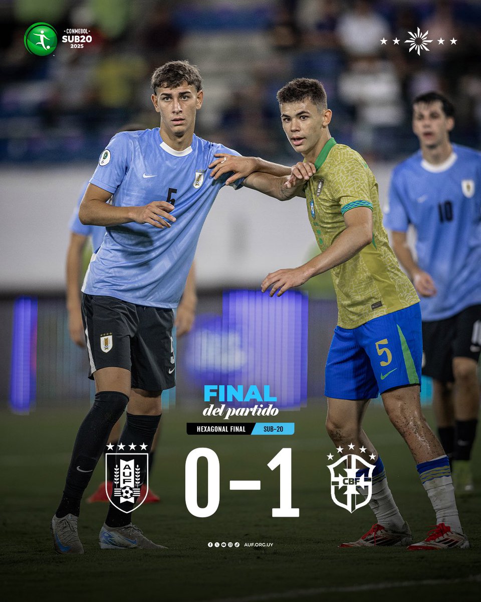 CancheroSrc's tweet photo. 𝐃𝐞𝐛𝐮𝐭 𝐚𝐦𝐚𝐫𝐠𝐨❌

@Uruguay cayó 1-0 ante #Brasil en el comienzo del hexagonal final del #SudamericanoSub20 

Un partido donde no pudo verse la mejor versión celeste y donde los norteños jugaron un gran partido.

🔜 Argentina (19:30hs)

#Uruguay https://t.co/i4wFogA2AB