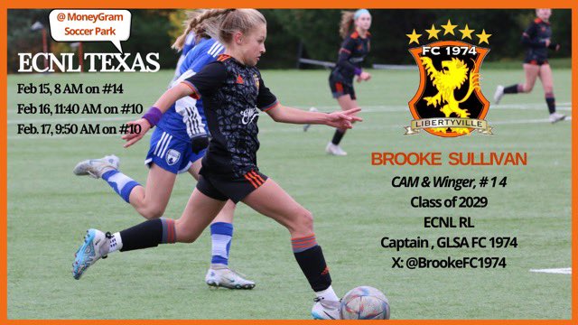 Heading to Dallas Texas for ECNL showcase! Come watch me me play!

#soccer #collegesoccer
<a href="/ImCollegeSoccer/">College Soccer Truth ™</a>
<a href="/CoachBMancill/">Bryan Mancill</a> <a href="/FC1974GLSA/">GLSA FC 1974 Libertyville</a>
<a href="/ussoccer/">U.S. Soccer</a> <a href="/TheSoccerWire/">SoccerWire</a> 
#midfielder <a href="/USYouthSoccer/">US Youth Soccer</a> <a href="/ECNLgirls/">ECNL Girls</a> <a href="/NationalLeague/">National League</a>
@ProScoreSoccer