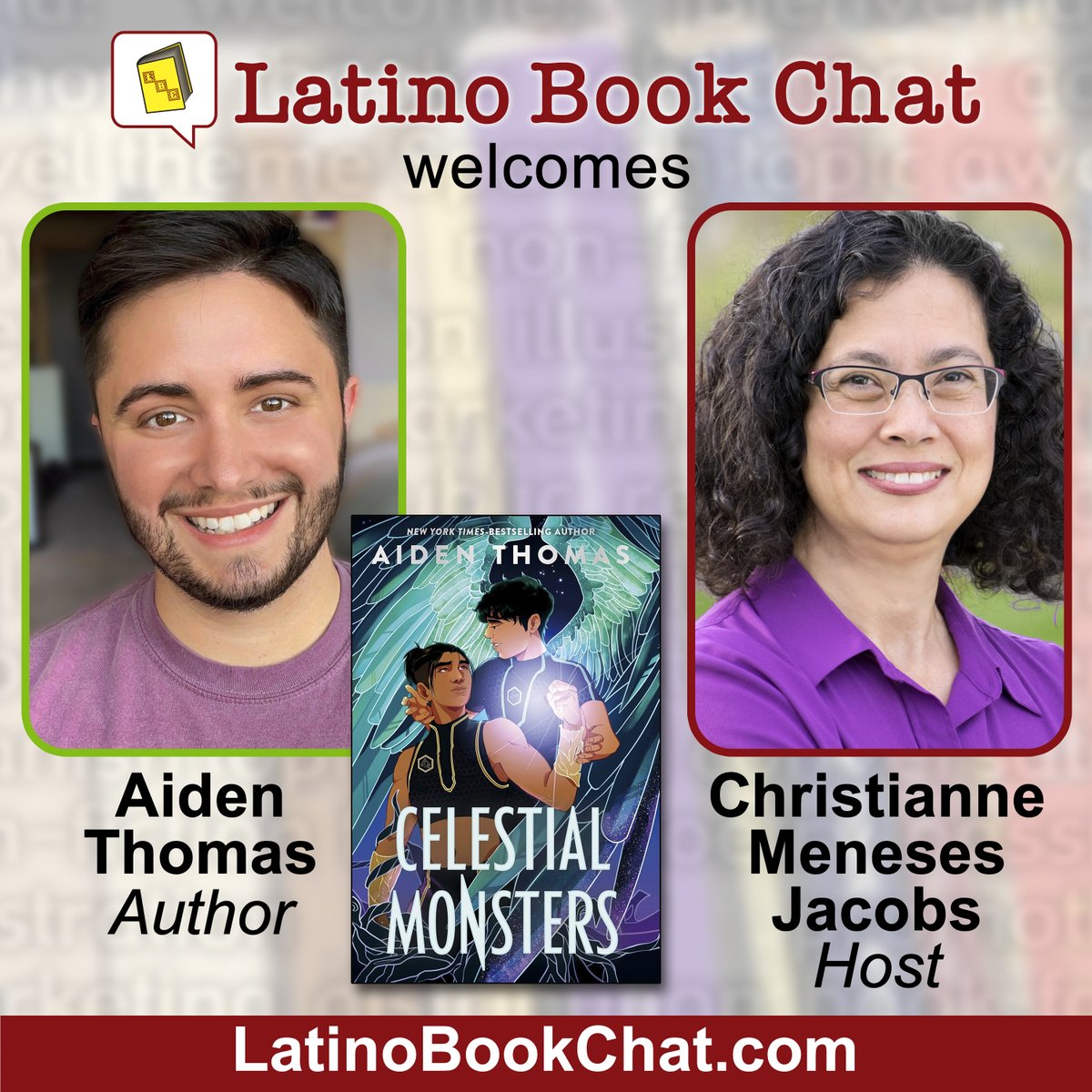 Latino Book Chat (@latinobookchat) on Twitter photo Season 4 premiere episode! Dive into the enchanting world of Celestial Monsters with author Aiden Thomas. Discover the inspirations behind this unique tale and the magic of storytelling. Listen now at LatinoBookChat.com <a href="/aidenschmaiden/">Aiden Thomas 🇵🇸</a> #Podcast #authorinterview Season 4 premiere episode! Dive into the enchanting world of Celestial Monsters with author Aiden Thomas. Discover the inspirations behind this unique tale and the magic of storytelling. Listen now at LatinoBookChat.com <a href="/aidenschmaiden/">Aiden Thomas 🇵🇸</a> #Podcast #authorinterview