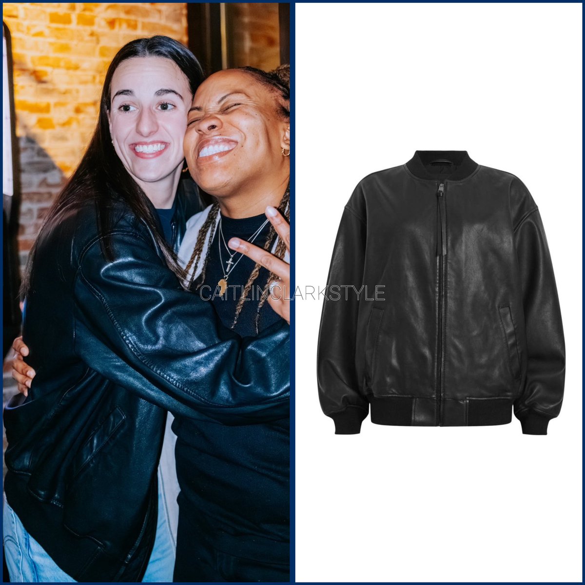 caitlinclarksty's tweet photo. February 3, 2025: @CaitlinClark22 Out and about | Iowa City, Iowa | wearing #AllSaints Belle Leather Bomber Jacket. Shop: $359.40 (On sale) https://t.co/VHxTpRsY9M #AllSaintsPartner
This sleek leather bomber is a nice going-out replacement for the irreplaceable custom bomber from earlier in the weekend π€
πΈ: @brilewerke
