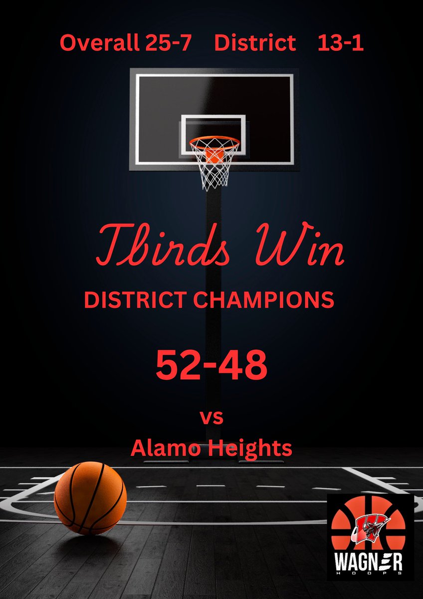 Wagner Boys Basketball (@wagnerboysbball) on Twitter photo Tbirds clinch DISTRICT in a tough gritty win!!! <a href="/GASOTim/">Tim Littlefield</a> <a href="/hoopinsider/">Hoopinsider</a> <a href="/AlamoCityHoops1/">Alamo City Hoops</a> <a href="/SSports_Media/">Super Sports Media</a> @theoneeyedscout <a href="/Tabchoops/">𝙏𝘼𝘽𝘾🏀📋</a> <a href="/uiltexas/">Texas UIL</a> Tbirds clinch DISTRICT in a tough gritty win!!! <a href="/GASOTim/">Tim Littlefield</a> <a href="/hoopinsider/">Hoopinsider</a> <a href="/AlamoCityHoops1/">Alamo City Hoops</a> <a href="/SSports_Media/">Super Sports Media</a> @theoneeyedscout <a href="/Tabchoops/">𝙏𝘼𝘽𝘾🏀📋</a> <a href="/uiltexas/">Texas UIL</a>