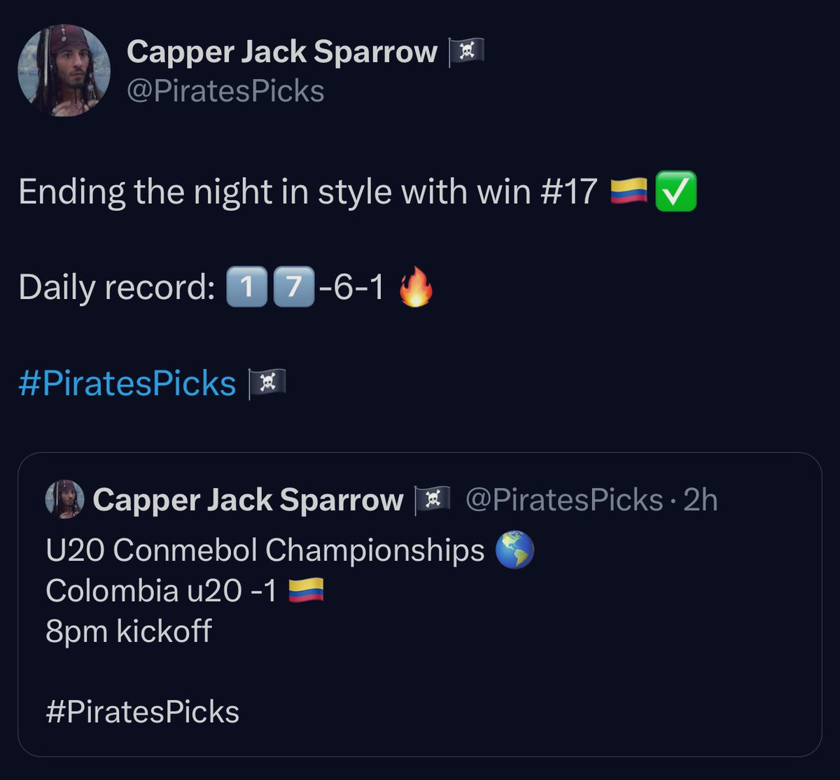 PiratesPicks's tweet photo. Garrrrrr what. a. day. 

17 winners ✅💥
+28.37u 💰🤑

#PiratesPicks - Savy? 🏴‍☠️ https://t.co/xj8jXGIjnx