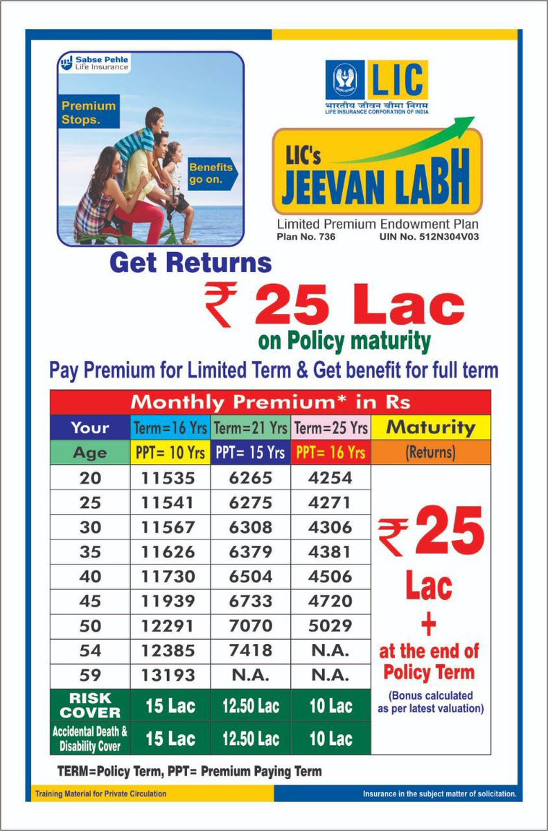 bzybeeinsurance's tweet image. Secure your family's future with LIC's Jeevan Labh! ✨ Pay premiums for a limited time and enjoy ₹25 Lac on maturity.  A caring way to ensure their dreams are always protected. ❤️ #LICJeevanLabh #FinancialSecurity