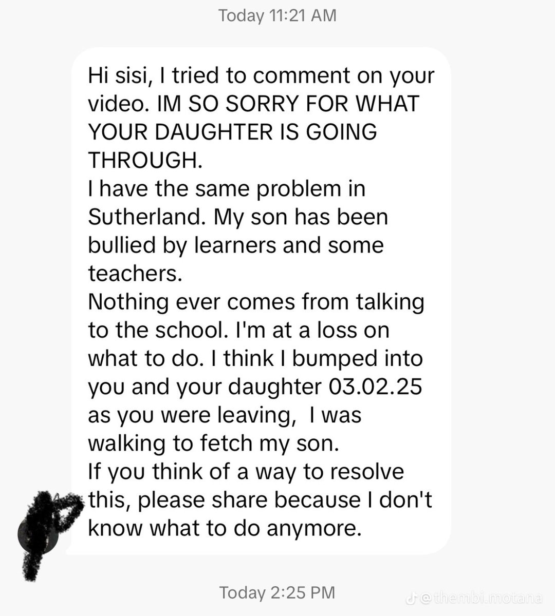 4playMadam's tweet photo. The situation at Sutherland high School is getting worse,the mom was called by the bullies mom at 23:00pm to threaten her.
Please help this Woman 
#NoToBullying
#SutherlandHighSchool
@HermanMashaba 
@EFFSouthAfrica https://t.co/vL97LDGkZu