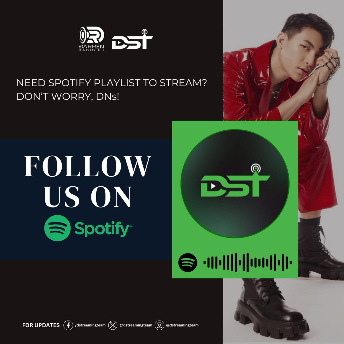 DStreamingTeam's tweet photo. DNs, don't miss out on the hottest tracks of #DARREN ๐ฅ
Follow DST's Spotify playlist for non-stop bops. Click the link below!
๐ https://t.co/B7txMP9WMx
#DStreamingTeam #SVRTeam https://t.co/csQsSdmbzz
