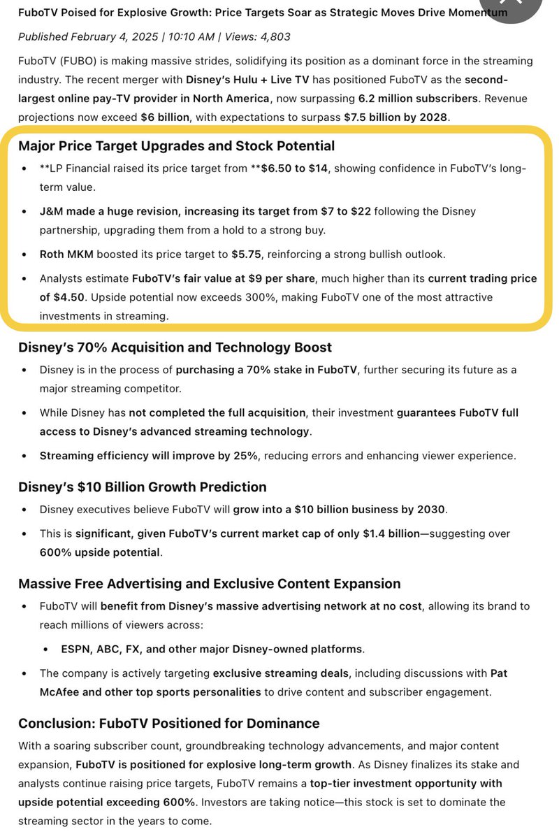 $FUBO #FUBO Potentially big time moves coming for this one.