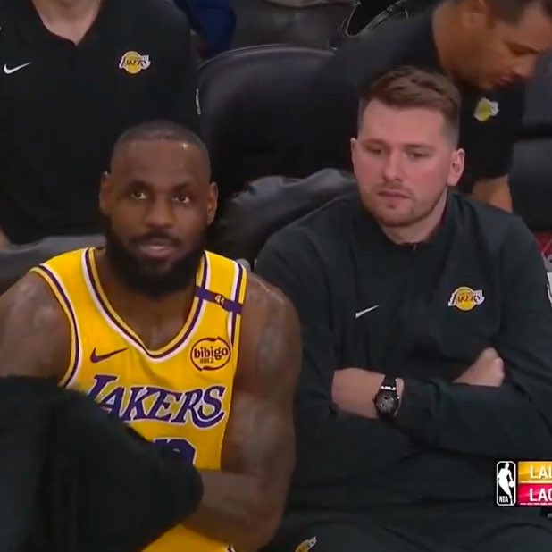 LakersLead's tweet photo. LeBron and Luka 🔥🔥🔥 https://t.co/8vtukpXQzY