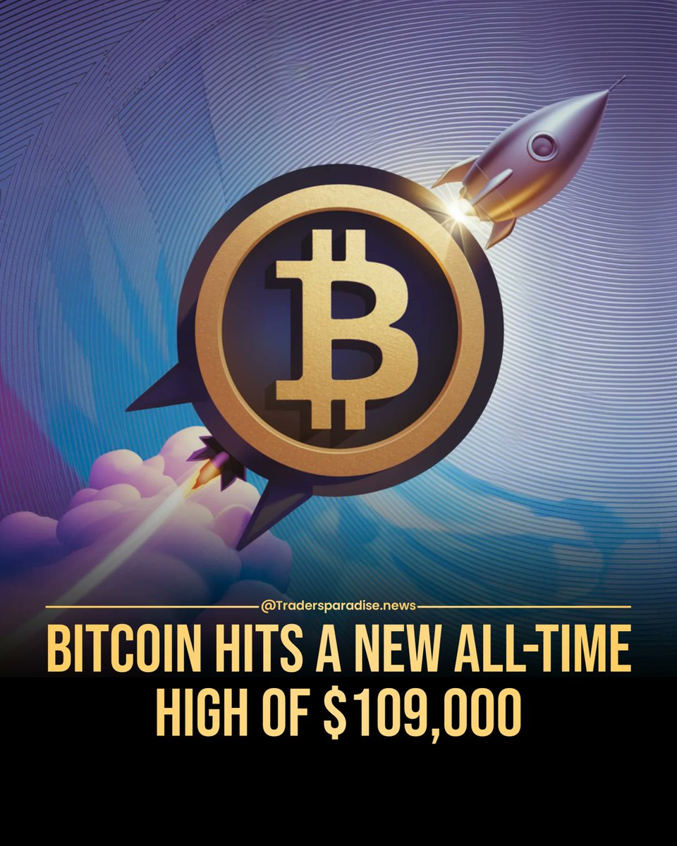 Aadhya6726's tweet photo. 🚨 BREAKING: Bitcoin Soars to a New All-Time High of $109,000! 🚀… https://t.co/fBK0gD4NzH