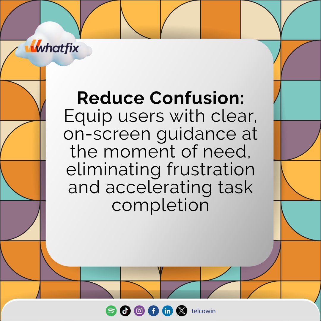 Telcowin's tweet image. Simplify SAP navigation and empower users with Whatfix! Cut the learning curve and boost productivity. Ready to learn more? Connect with us at +6013-9827763 or ask@telcowin.com. #SAP #Whatfix #digitaladoption #usertraining #productivity.