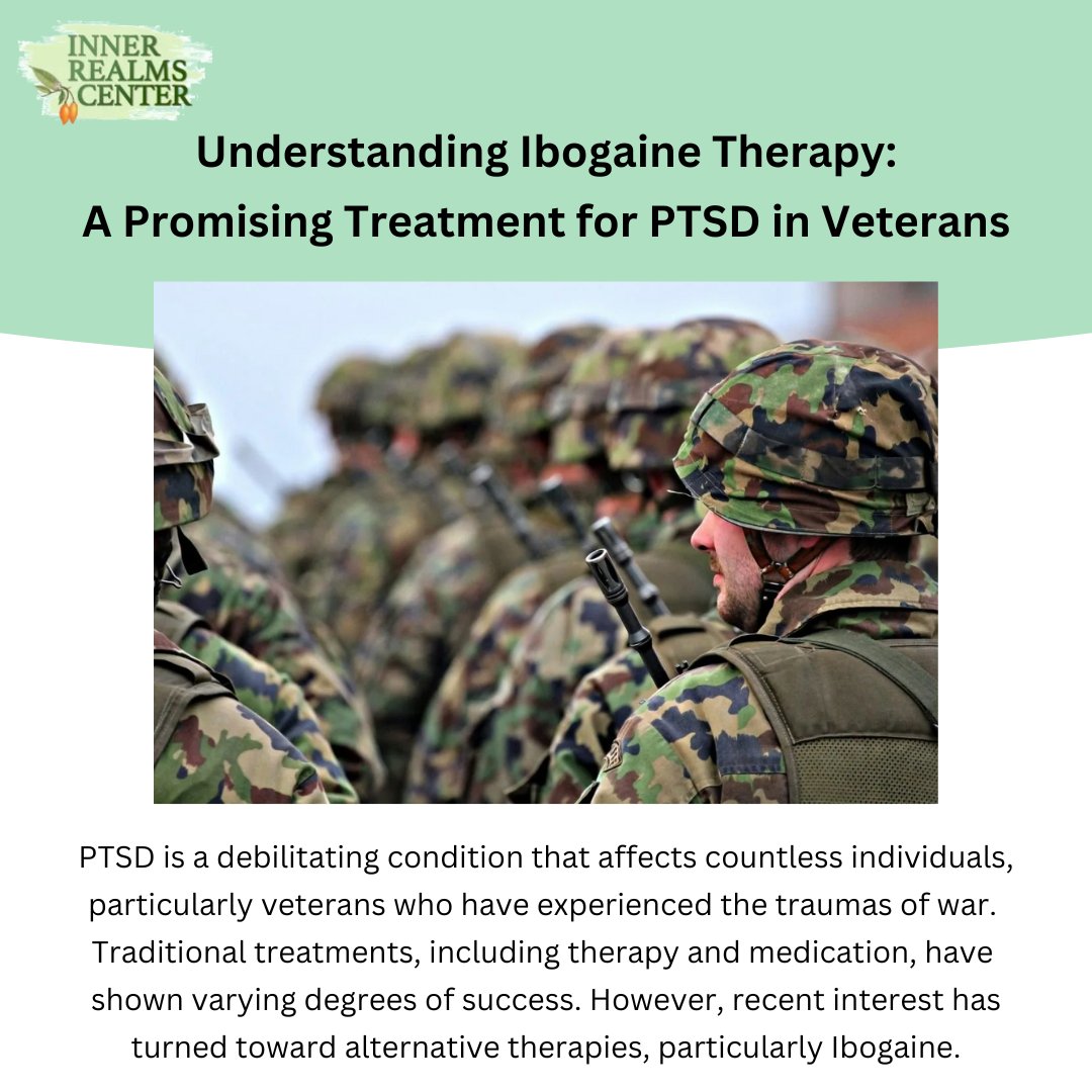 InnerRealmsVC's tweet image. The use of Ibogaine has been primarily associated with treating addiction, but its potential for addressing PTSD is becoming increasingly recognized.  We explore why Ibogaine therapy is gaining traction as a potential treatment for PTSD among veterans. 
innerrealmscenter.com/ibogaine-thera…