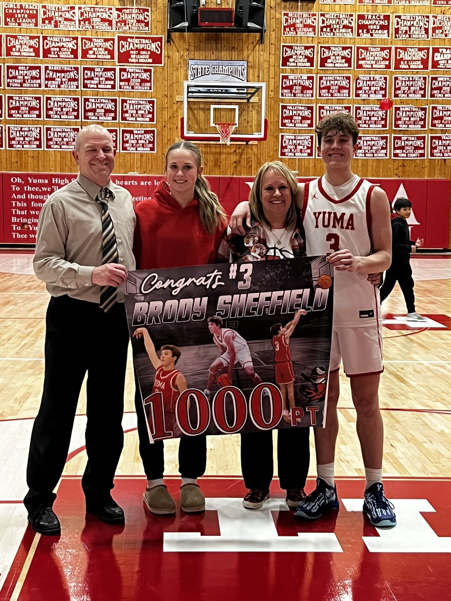 YumaHighUpdates's tweet image. Congratulations to YHS junior, Brody Sheffield, on eclipsing the 1,000 career points mark tonight in their win over Wray! @CHSAA @CHSAANow @MileHighPreps @Bball_CO @coloradopreps