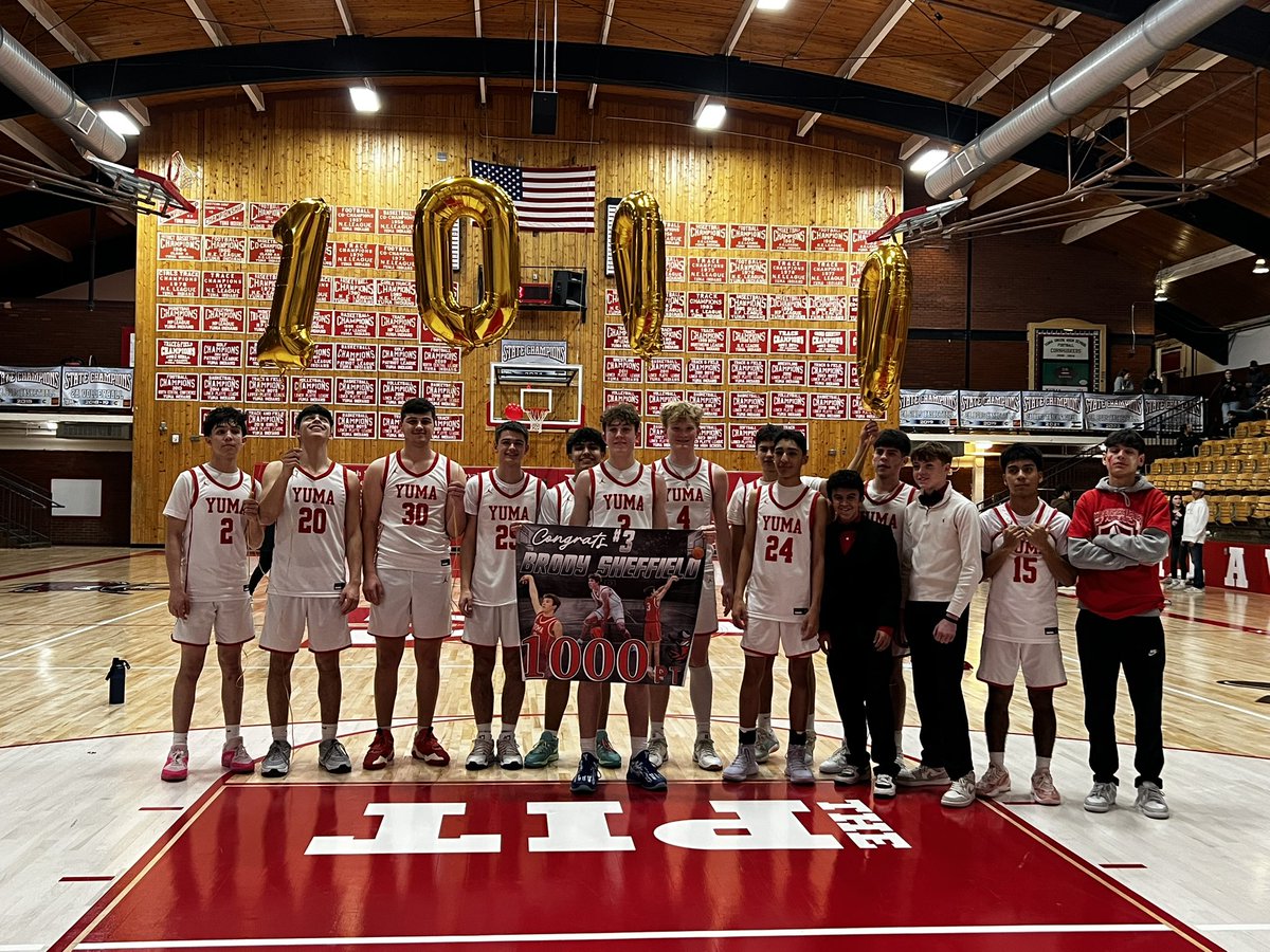 YumaHighUpdates's tweet image. Congratulations to YHS junior, Brody Sheffield, on eclipsing the 1,000 career points mark tonight in their win over Wray! @CHSAA @CHSAANow @MileHighPreps @Bball_CO @coloradopreps