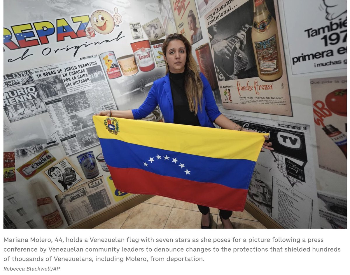 SundaeDivine's tweet image. Trump won in Miami-Dade, helped by 400,000 naturalized Venezuelan Americans. Kristi Noem is going after them now. “They used us. Trump told us that he was not going to touch the documented people,” said Mariana Molero.