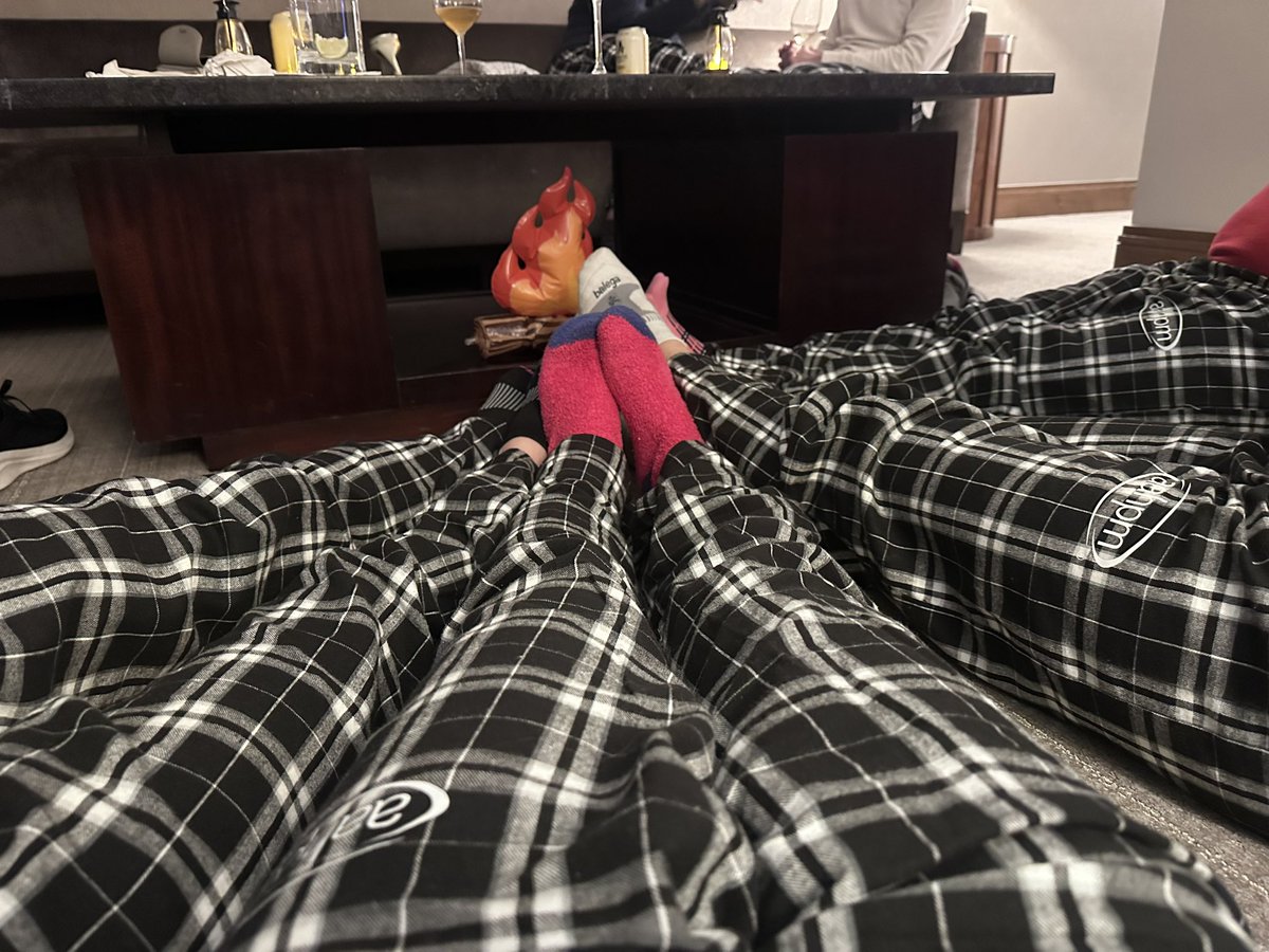 You know you’re on the #bestboardever when you get matching jammies and a campfire! 🔥 ❤️ @aahpm #hapc25 <a href="/arifkamalmd/">Arif Kamal MD, MBA, MHS</a> <a href="/kbnewport/">Kristina B. Newport</a>