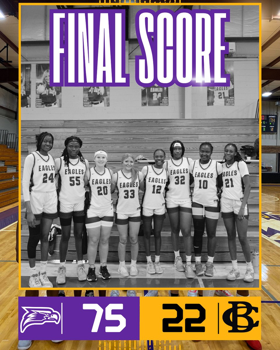 ACS_Eagle's tweet image. Athens Christian 75
Bethlehem Christian 22
Voldie Basana 20p
Marlene Mbilima 19
Josi Vaughn 11p
Mary Akinde 10p
Ruth Banjoko 7p
Monique Gima 6p
Evelyn Howell 2p