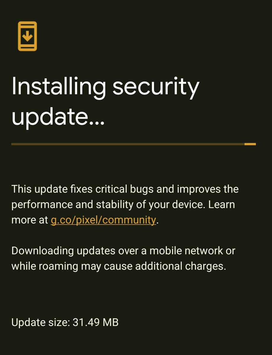 February Pixel update! 
Android Auto audio &amp; Bluetooth fixes + security. 
#PixelUpdate #Android #GooglePixel  #GoogleAlerts