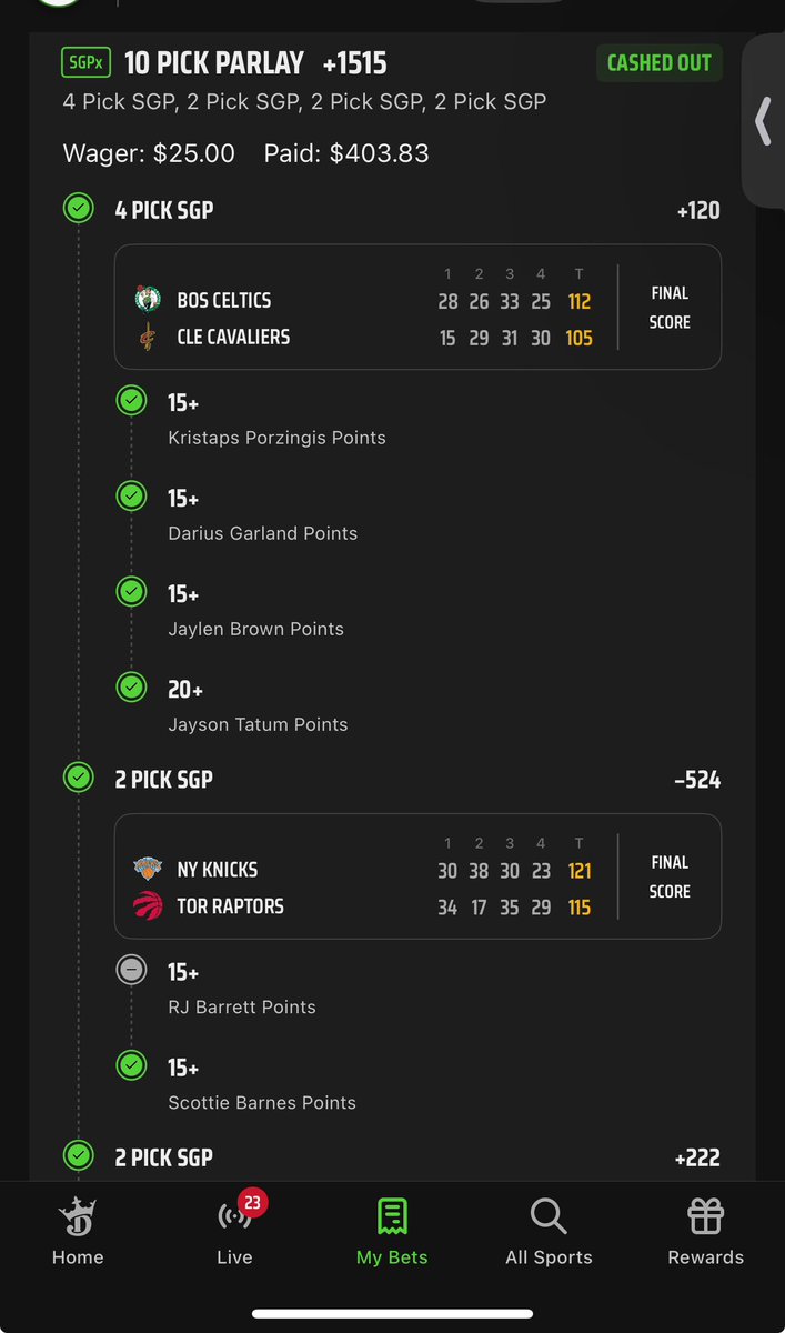 C2CBets's tweet photo. Coby white covered in the 4th for me on this 10 leg to get me a juicy cash out 💵💵😤 Ended up taking 403 instead of 475 but aye good overall! The rest of this bet should cover lebron only needs 8 and Norman Powell the same with a full half of basketball left ! 
#Draftkings https://t.co/bPva6jslI0