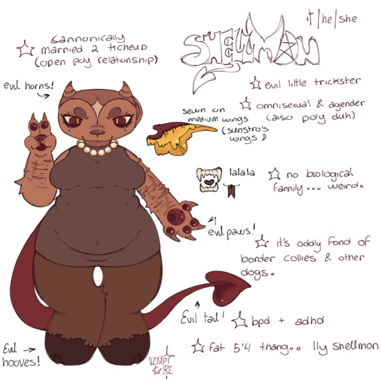 _shellmon's tweet image. [[ ok NEW new reference sheet . .  the colours ar e basically the same , js some design changes due to lore ]]