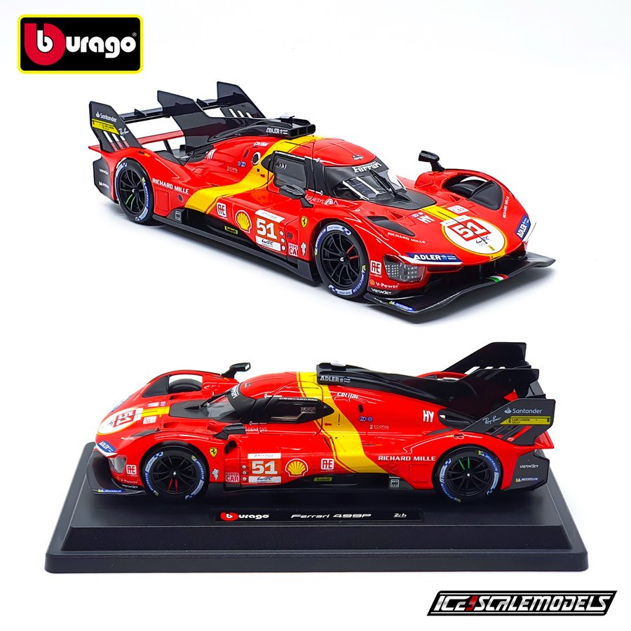 iceone_diecasts's tweet photo. Mobil yang bikin shock semua orang tahun 2023 lalu nih.

Begitu balik ikutan Le Mans lagi, Ferrari langsung juara Le Mans 24 Hours dengan mobil 499P nya.

Diecast Bburago Ferrari 499P No.51 skala 1:24 udah tersedia di Tokped/Shopee kami yaa ges 🏎️💨💨 https://t.co/NyWdI9ccFJ