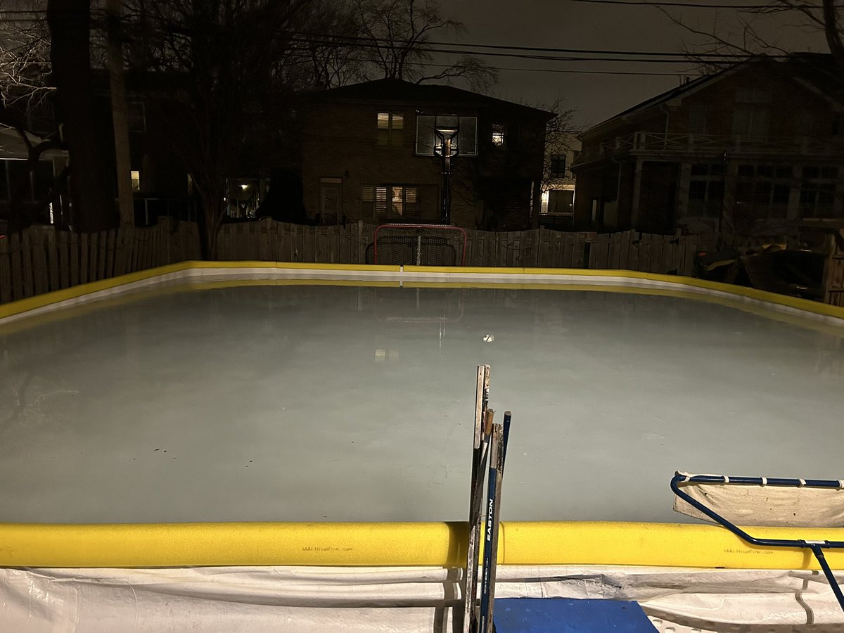 Been 9 days since a skate. Held up well to the warm-up. 

Was able to resurface tonight. Should be able to withstand the ice/snow mix over the next two days. 

<a href="/NiceRink/">NiceRink</a> <a href="/TheBackyardRink/">Backyard Rink 🏒</a> <a href="/backyrdicerinks/">Backyard Ice Rinks Community</a> <a href="/mybackydicerink/">MyBackyardIceRink</a> <a href="/RinkWatchOrg/">RinkWatch</a> <a href="/DarrenDreger/">Darren Dreger</a> #ODR