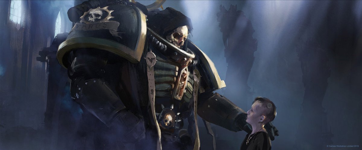 KumratArt's tweet photo. I am obsessed with this piece that Evan Shipard painted for Space Marine Codex trailer. https://t.co/n6w5BIFfhb
