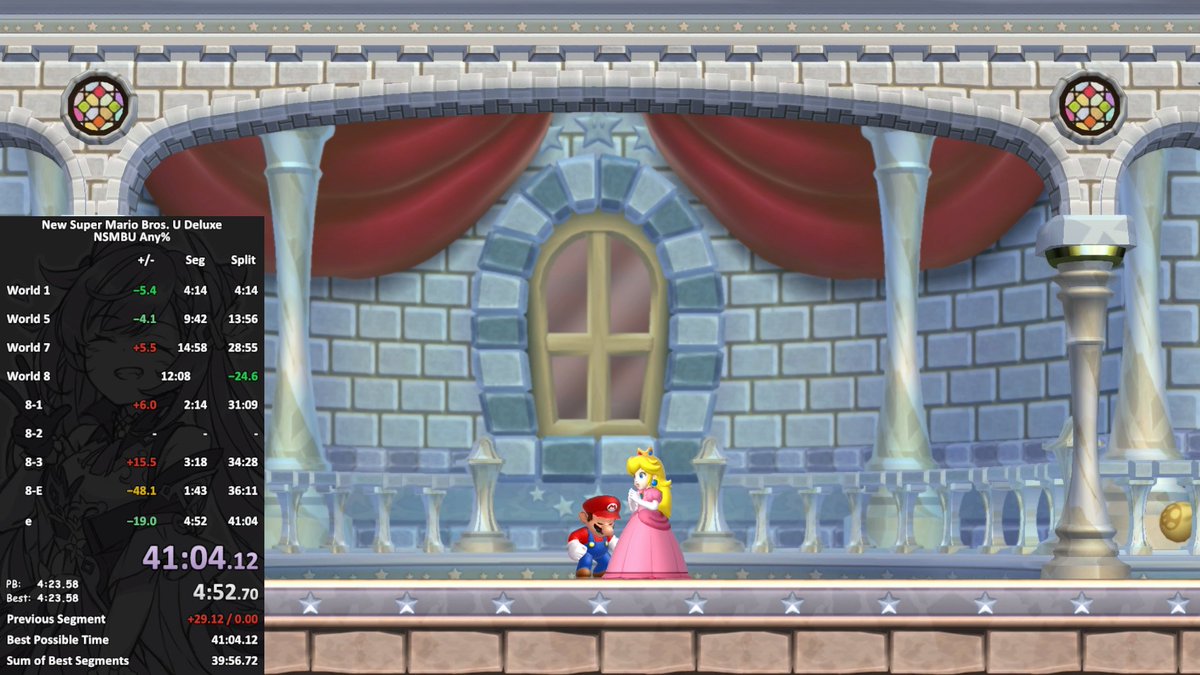 i may or may not have been on 40:1x pace into final battle and missed the last gp on bowser... twice...