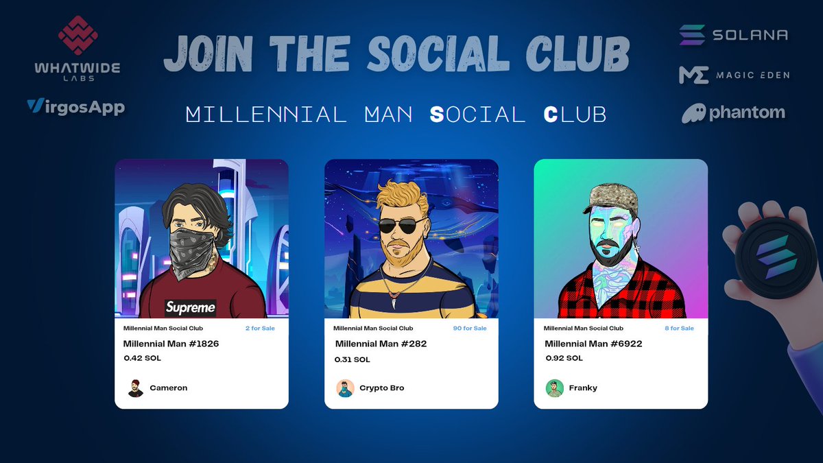 𝗠𝗶𝗹𝗹𝗲𝗻𝗻𝗶𝗮𝗹 𝗠𝗮𝗻 𝗦𝗼𝗰𝗶𝗮𝗹 𝗖𝗹𝘂𝗯 is leveling up.

10,000 unique NFTs. Built on 𝗦𝗼𝗹𝗮𝗻𝗮.

More than a collection — 
this is a social club for the bold.

New look. New era. Telegram group incoming.

Stay tuned for the special announcement.