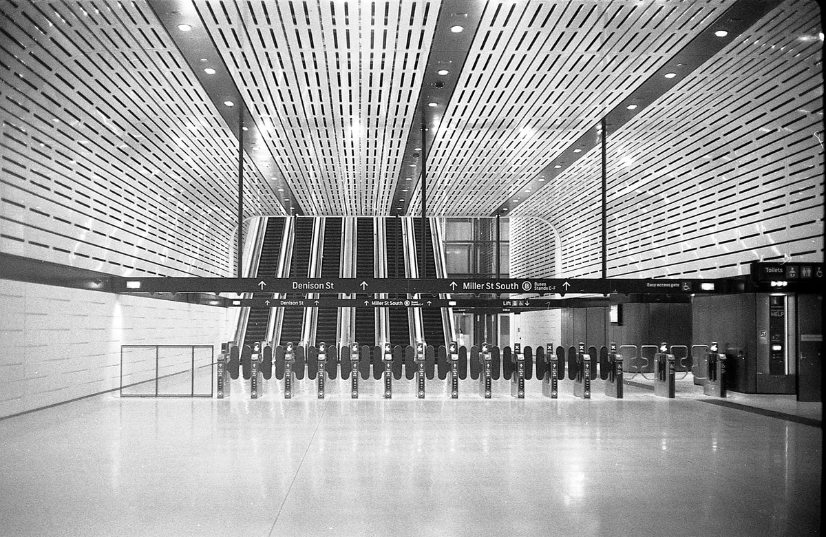 ManInStream's tweet photo. Sydney Metro - Victoria Cross Station #Ilford #Ilfordfp4 #Yashica35 #FX55 https://t.co/qDvUcXUHdf
