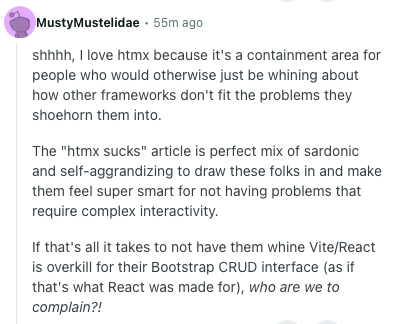 htmx.org / CTO of vim (never used it) (same thing) tweet media