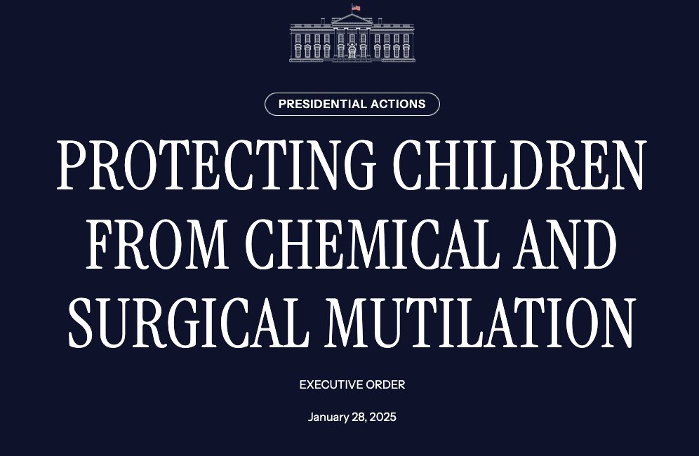 PMunozIturrieta's tweet photo. Trump acaba de firmar una orden ejecutiva prohibiendo todo tipo de pseudo terapias de transición de género en menores de edad, específicamente prohibiendo la castración química y las mutilaciones quirúrgicas. https://t.co/ZJEdNVareJ