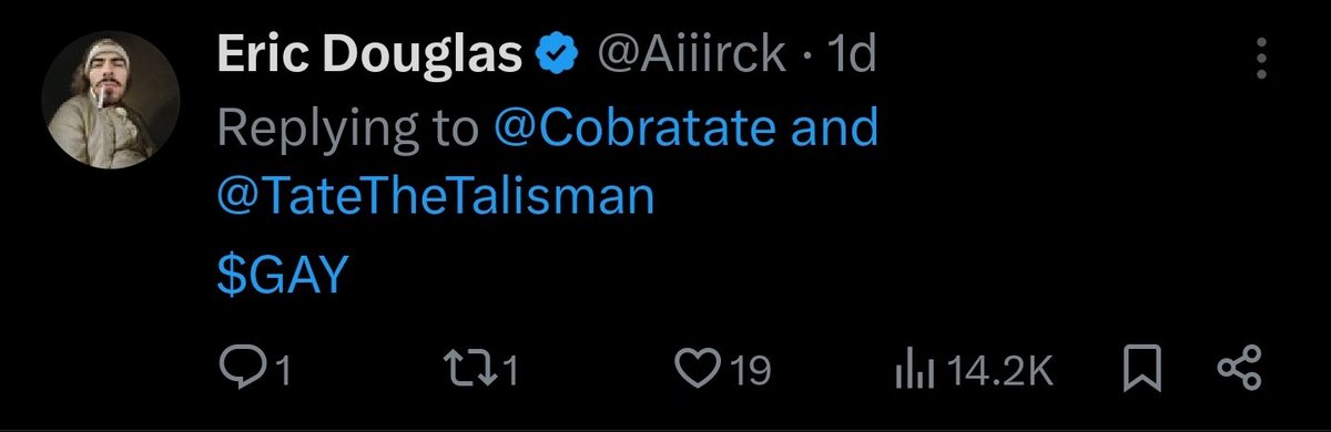 topgfuture's tweet photo. @Cobratate @TateTheTalisman Bruv.. Every word turns into a coin ffs what's next.. https://t.co/xP8Uvn0WJ2