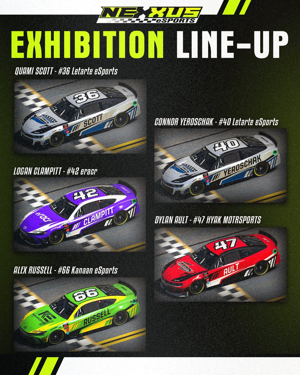 Spotter guide for tonight’s eNASCAR Clash. Tune in at 8est at eNASCAR.com/live