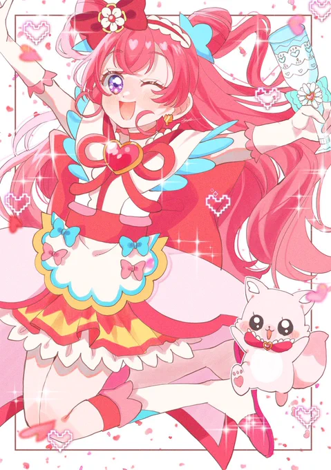 #これを見た人は何かピンクいものをあげる見た人強制桃キュアの推しふたり! 