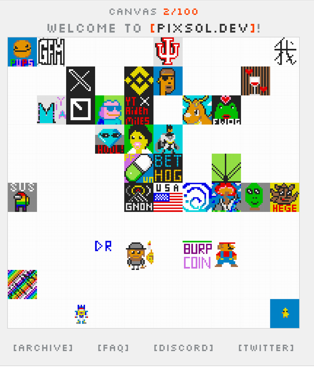 cryptoptimist3's tweet photo. Discovering @Pixsol: A revolutionary crypto art rxperiment 🎨✨
#pixsol reminds me of The Million Dollar Homepage, a legendary internet experiment from 2005. But this time, it’s on-chain, decentralized, and fueled by $PIXLSOL. Let's dive in! 🧵👇
CA: 6Hx1zrx3Tf1cHZPiLp9fx96f8bTUW2639cKifLuxpump