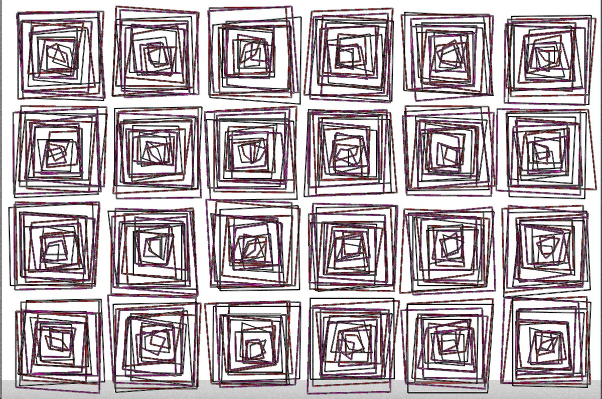 patlichty's tweet image. This is some of the visual experimentation I&apos;m doing in LLM code generation and algorist art making.  Some of these ideas came from conversations with Roman Versotko before his passing last July. #AI #Algorism #codedrawing