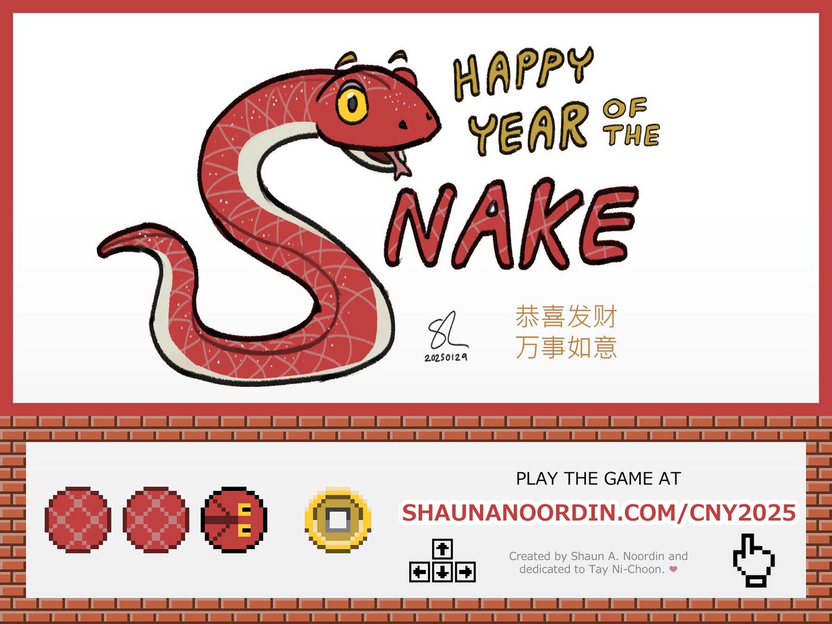 Happy Chinese New Year! 🧧🐍🏮
shaunanoordin.github.io/cny2025/