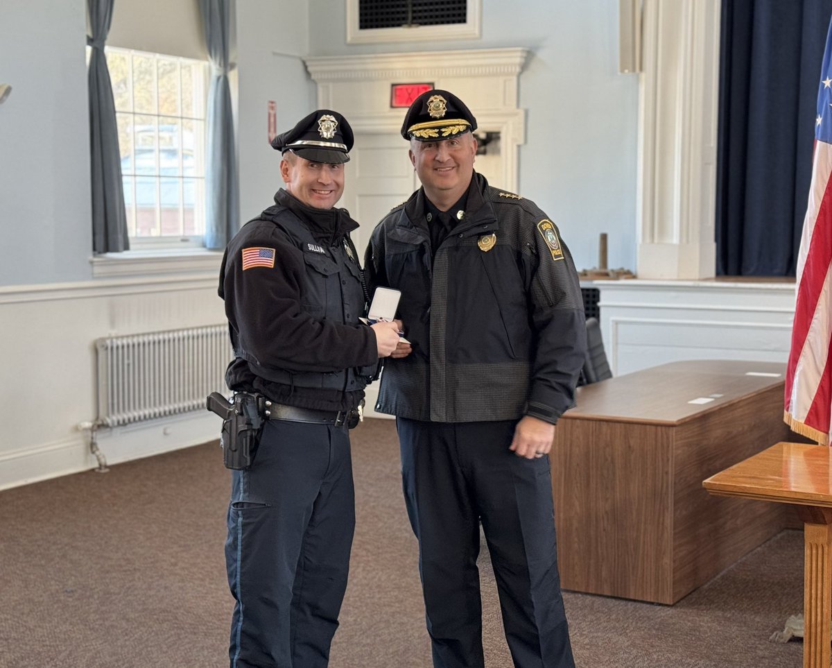 Please join us in congratulating Sergeant Menice, Officer Cahill, and Officer Sullivan. Today, Chief Vinci presented them with life-saving awards in recognition of their work related to an incident in November where all three played a crucial role in saving the life of a resident