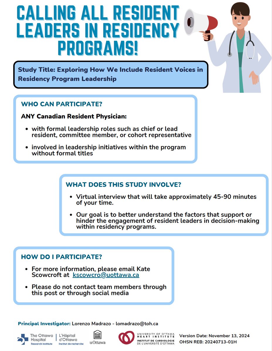 Kori LaDonna (@kori_ladonna) on Twitter photo 🚨New study alert!🚨If you're a Canadian resident who engages in leadership (either formally or informally), we'd love to hear from you. Study lead = #MedEd superstar <a href="/LorenzoMadrazo/">Lorenzo Madrazo</a> ✨💫
<a href="/uOttawaMed/">uOttawa | Faculté de médecine, Faculty of Medicine</a> <a href="/uOttawaMEHP/">Medicine, Ethics, & Humanities - uOttawa Med</a> <a href="/GIMOttawa/">Ottawa GIM</a> <a href="/westernuCERI/">CERI</a> 🚨New study alert!🚨If you're a Canadian resident who engages in leadership (either formally or informally), we'd love to hear from you. Study lead = #MedEd superstar <a href="/LorenzoMadrazo/">Lorenzo Madrazo</a> ✨💫
<a href="/uOttawaMed/">uOttawa | Faculté de médecine, Faculty of Medicine</a> <a href="/uOttawaMEHP/">Medicine, Ethics, & Humanities - uOttawa Med</a> <a href="/GIMOttawa/">Ottawa GIM</a> <a href="/westernuCERI/">CERI</a>