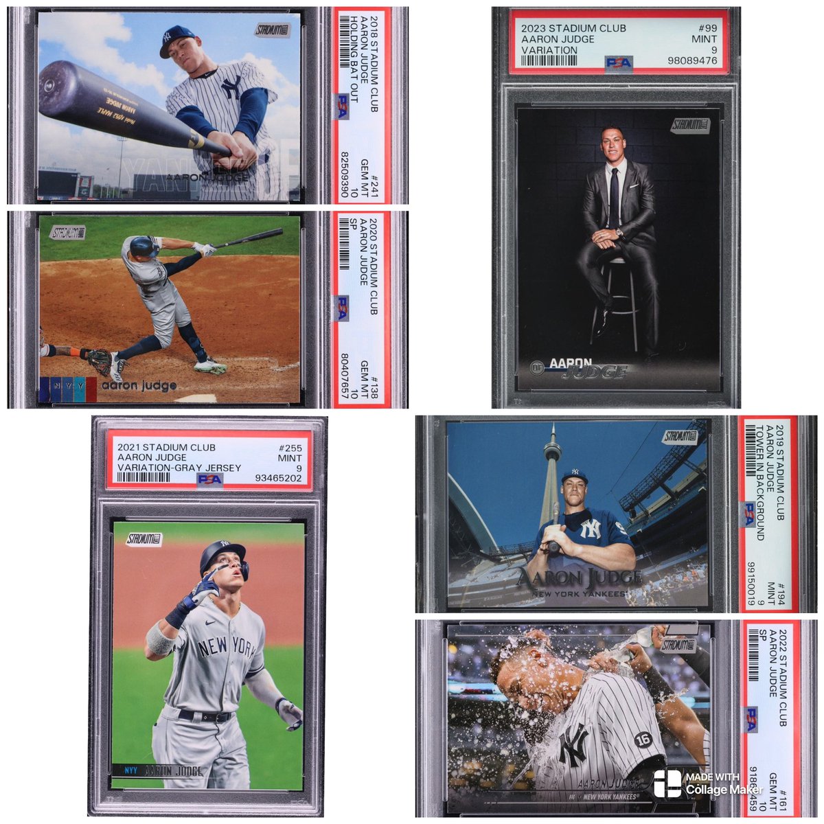 Stadium Club SSP image variation - Aaron Judge career run

(Yes it drives me crazy they missed 2017 and 2024)