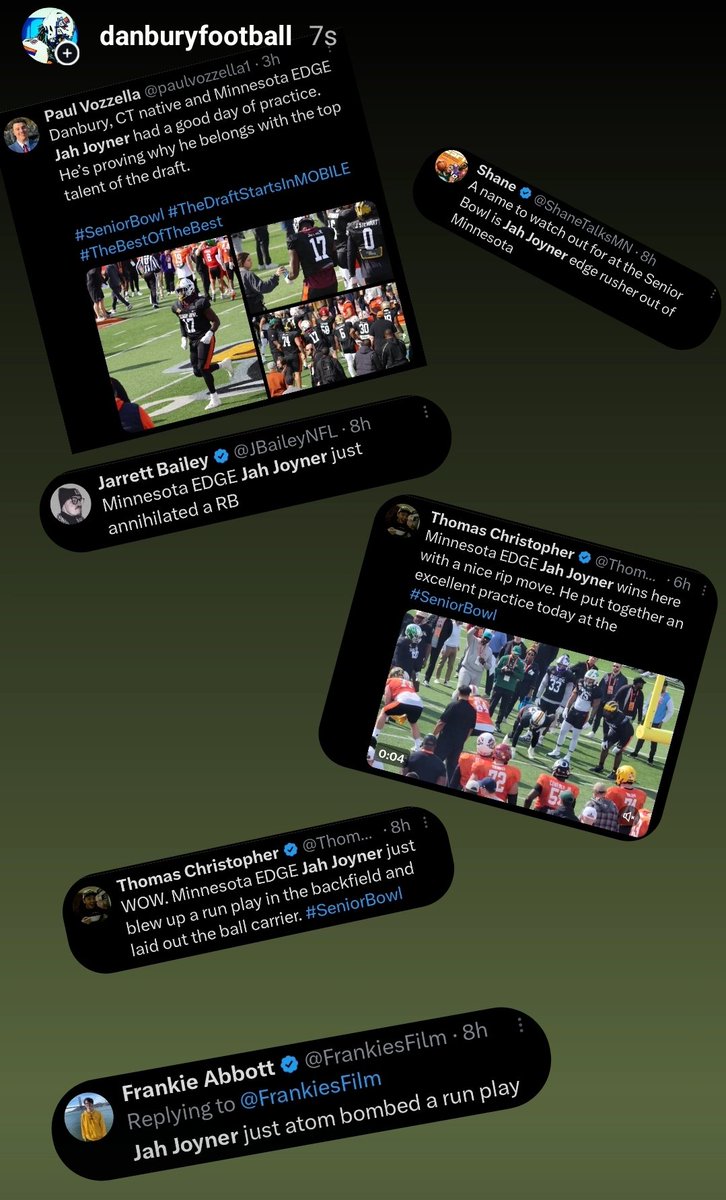 Augie Tieri (@coachtieri) on Twitter photo Just getting warmed up! What a first day <a href="/Jahjoyner2/">Jah</a> 💪 #RTB #TheHatterWay #TheDraftStartsInMOBILE <a href="/Coach_Fleck/">P.J. Fleck</a> <a href="/Coach_DeBo46/">Coach Winston DeLattiboudere III</a> @JimNagy_SB <a href="/seniorbowl/">Panini Senior Bowl</a> Just getting warmed up! What a first day <a href="/Jahjoyner2/">Jah</a> 💪 #RTB #TheHatterWay #TheDraftStartsInMOBILE <a href="/Coach_Fleck/">P.J. Fleck</a> <a href="/Coach_DeBo46/">Coach Winston DeLattiboudere III</a> @JimNagy_SB <a href="/seniorbowl/">Panini Senior Bowl</a>
